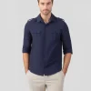 Outlet Chemise en coton et lin à poches Chemises