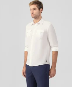 Sale Chemise en coton et lin à poches Chemises