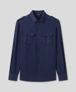 Outlet Chemise en coton et lin à poches Chemises