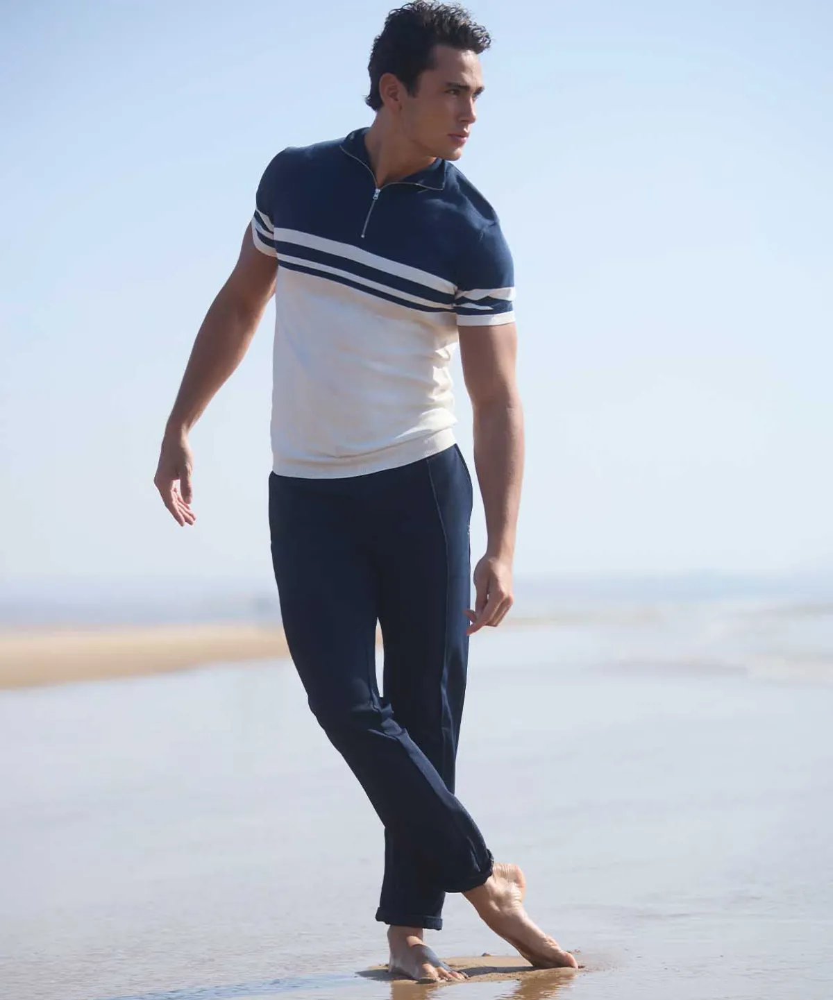 Discount Polo en coton et soie bicolore Polos