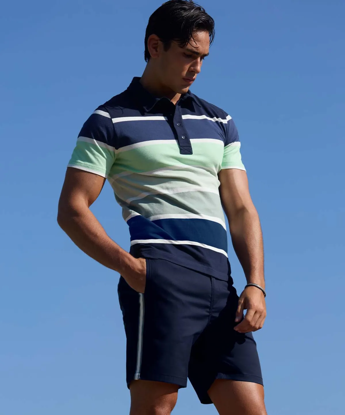 Discount Polo en coton piqué à larges rayures Polos
