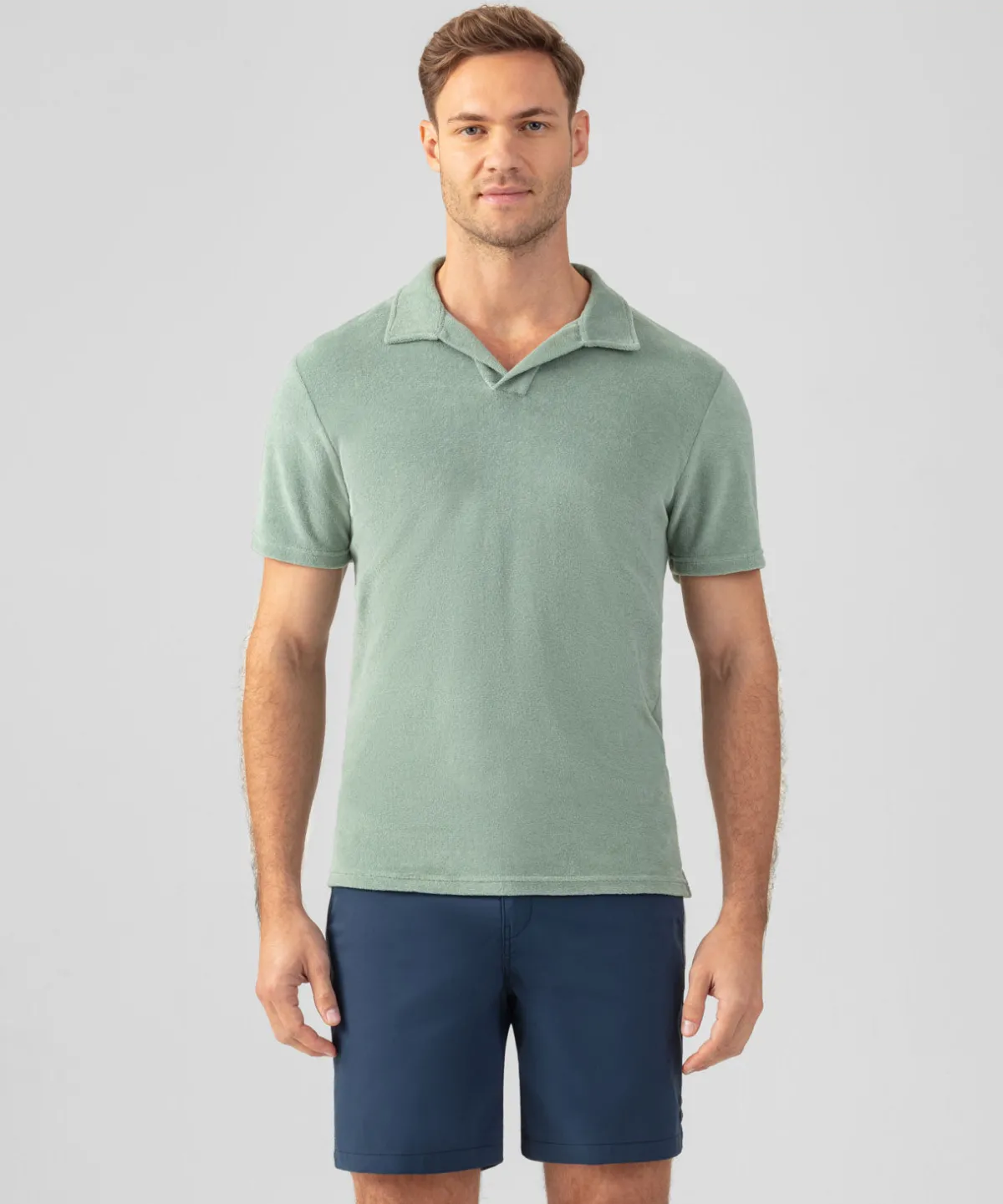 Fashion Polo en coton terry à col V Polos