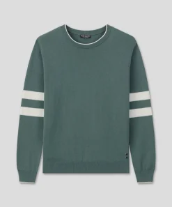 Clearance Pull en coton et cachemire à double rayures Pulls Maille Et Cachemire