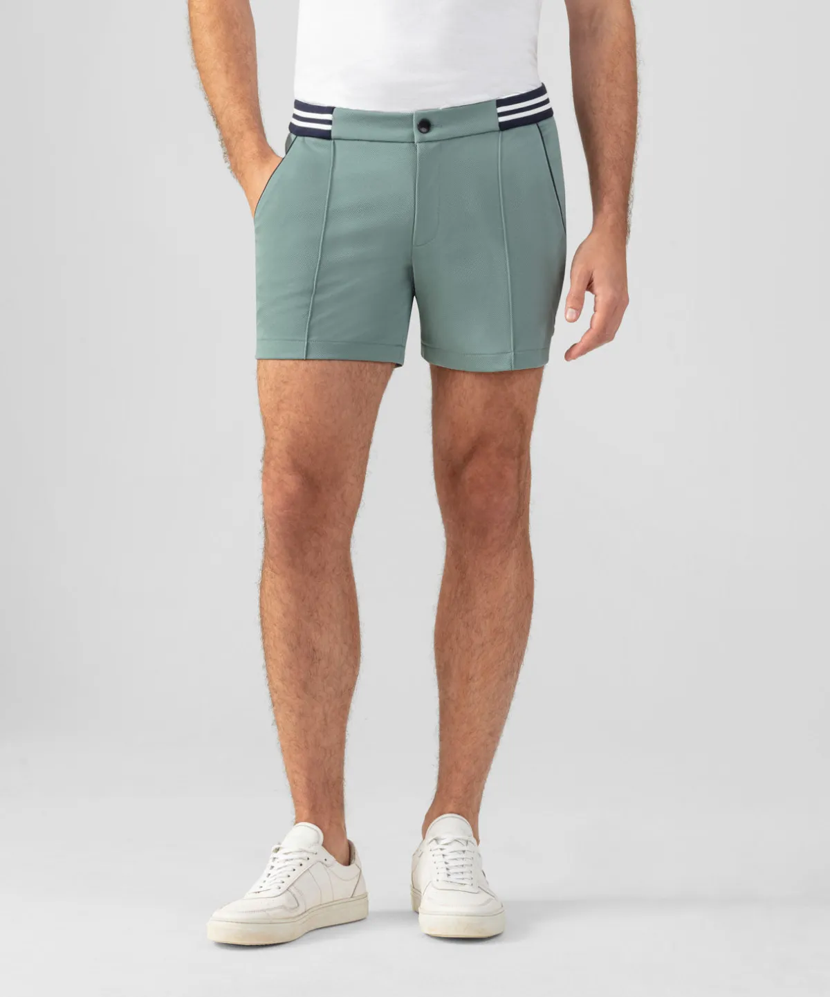 Discount RD Tennis Shorts avec ceinture rayée Shorts
