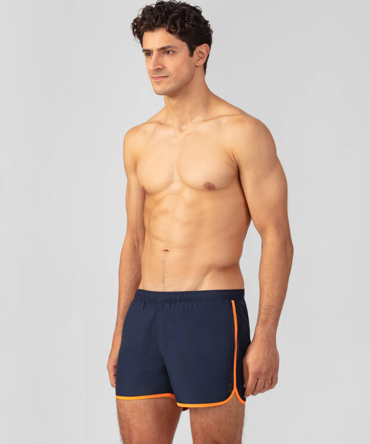 Outlet Short de bain avec bords arrondis et bandes contrastées Shorts De Bain | Shorts De Bain