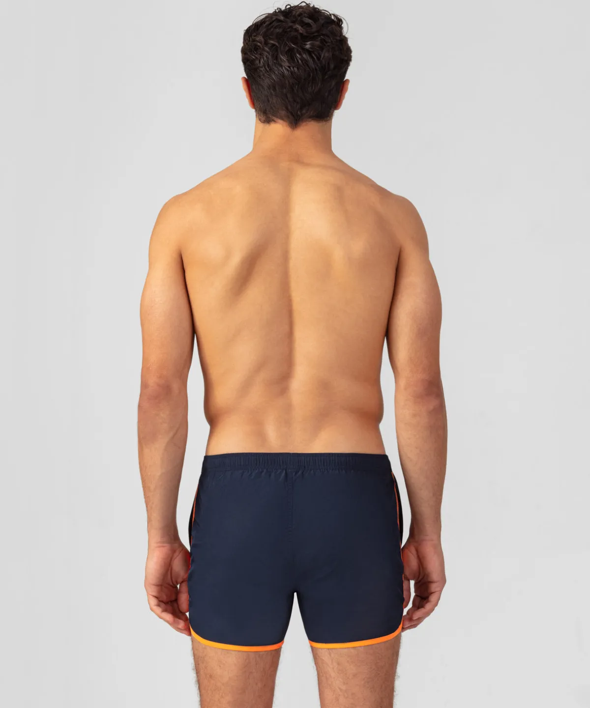 Outlet Short de bain avec bords arrondis et bandes contrastées Shorts De Bain | Shorts De Bain