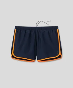 Outlet Short de bain avec bords arrondis et bandes contrastées Shorts De Bain | Shorts De Bain