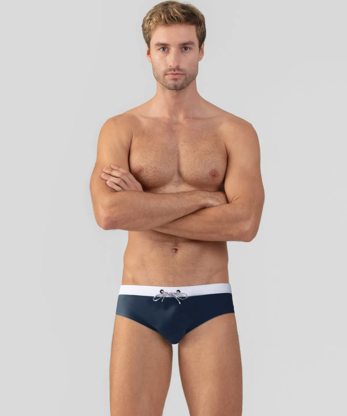 Hot Slip de bain à ceinture contrastée Slips De Bain | Slips De Bain