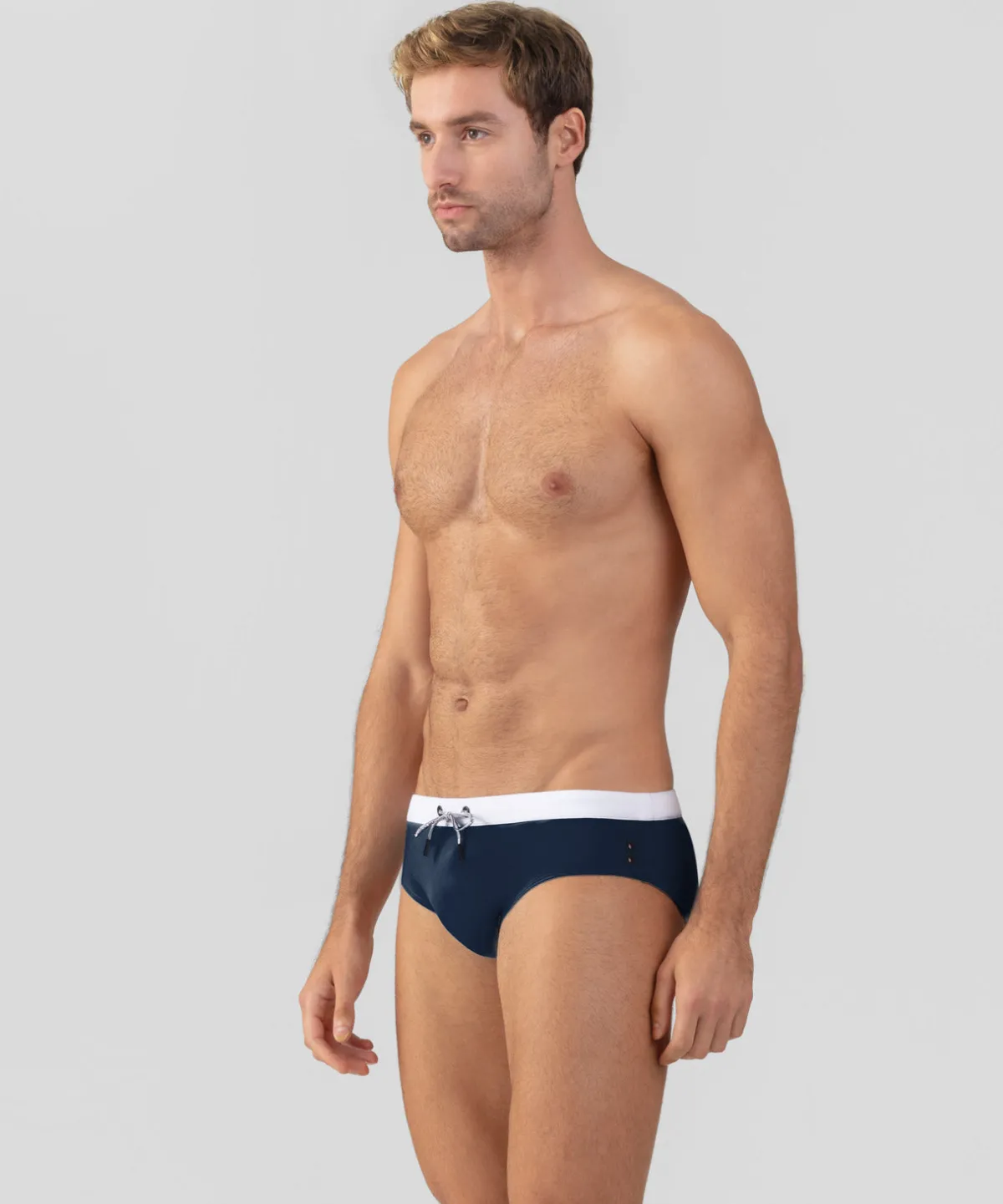 Hot Slip de bain à ceinture contrastée Slips De Bain | Slips De Bain