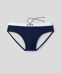 Hot Slip de bain à ceinture contrastée Slips De Bain | Slips De Bain