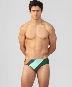 Hot Slip de bain à rayures diagonales Slips De Bain | Slips De Bain