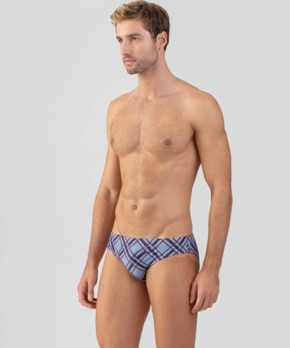 Online Slip de bain échancré à carreaux Slips De Bain | Slips De Bain