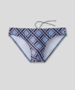 Online Slip de bain échancré à carreaux Slips De Bain | Slips De Bain