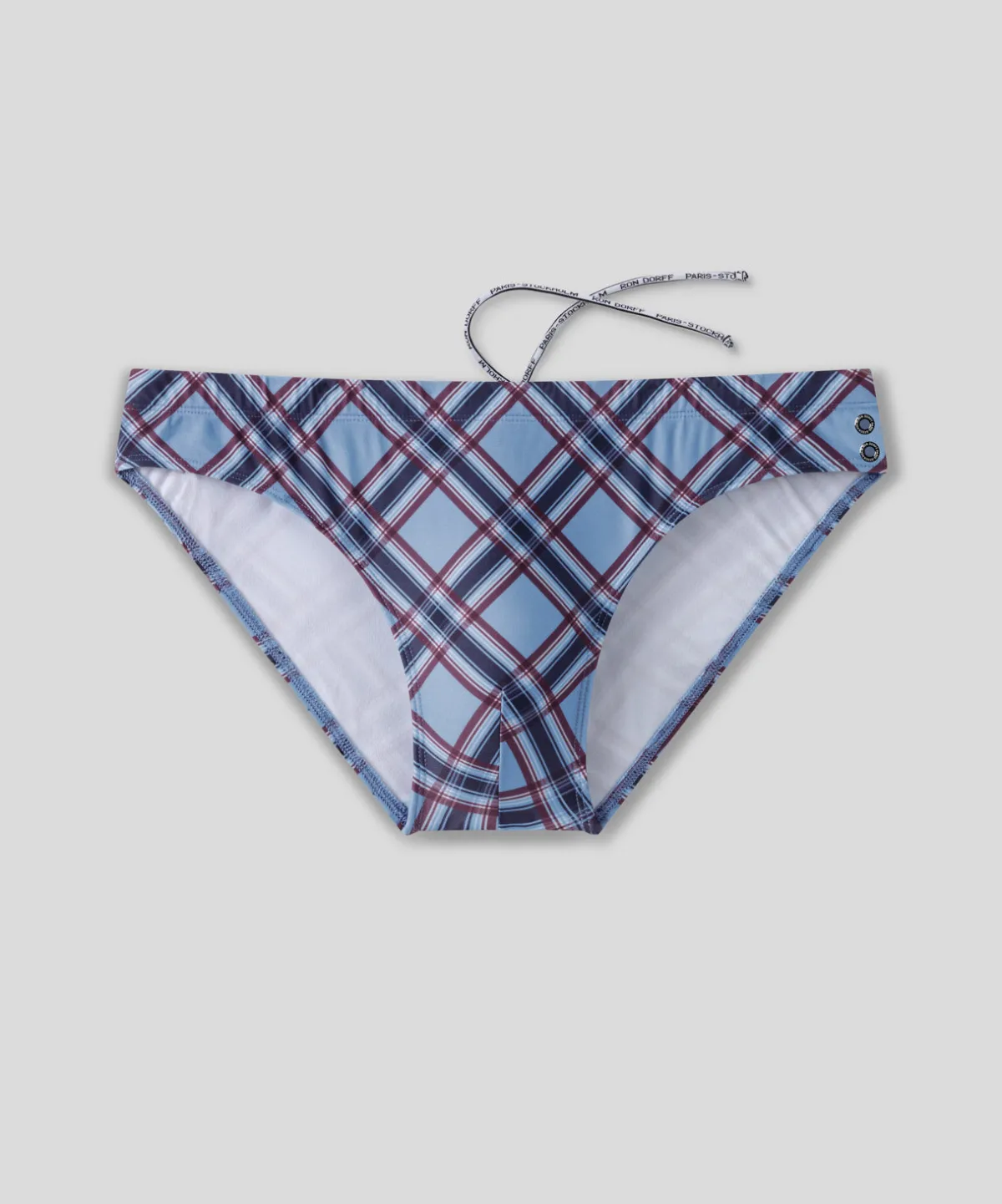 Online Slip de bain échancré à carreaux Slips De Bain | Slips De Bain