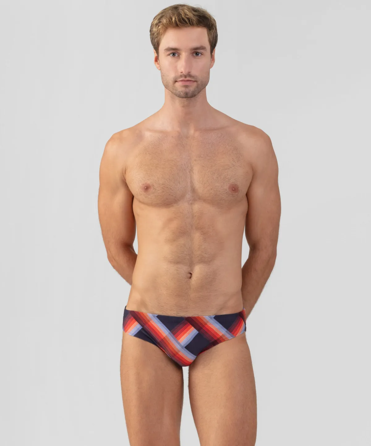 Clearance Slip de bain échancré à larges carreaux Slips De Bain | Slips De Bain