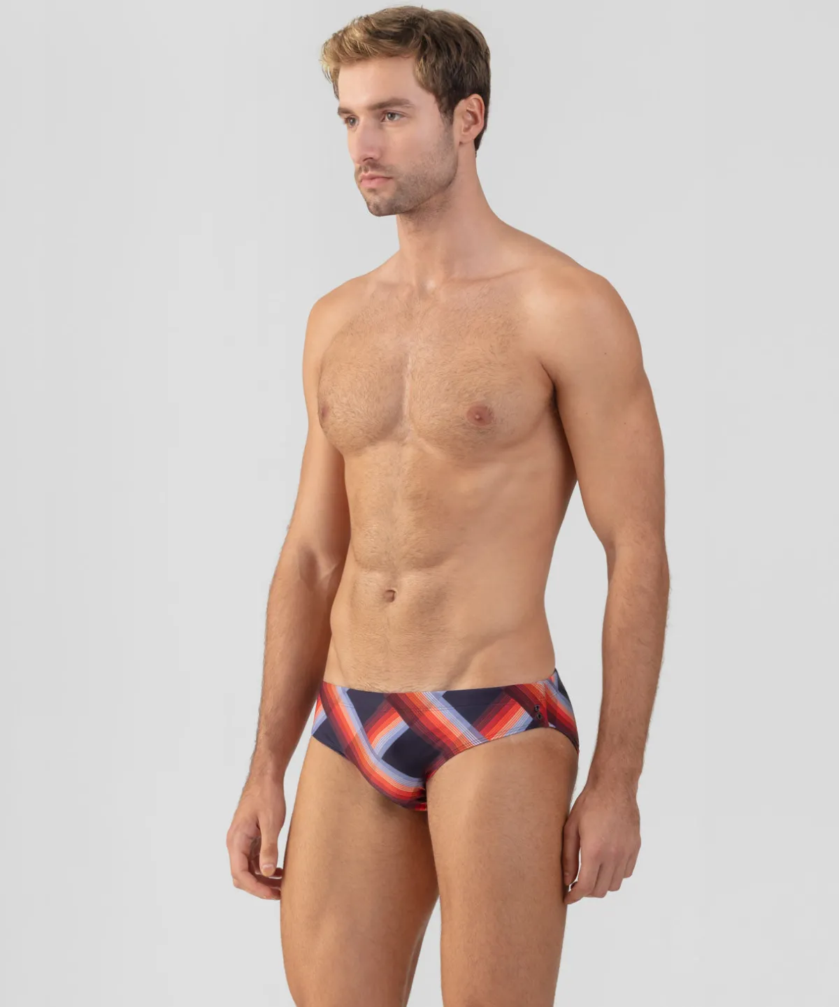 Clearance Slip de bain échancré à larges carreaux Slips De Bain | Slips De Bain