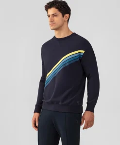 Fashion Sweatshirt en coton organique à rayures diagonales Sweats
