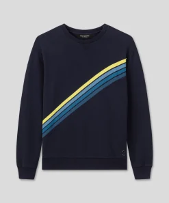 Fashion Sweatshirt en coton organique à rayures diagonales Sweats
