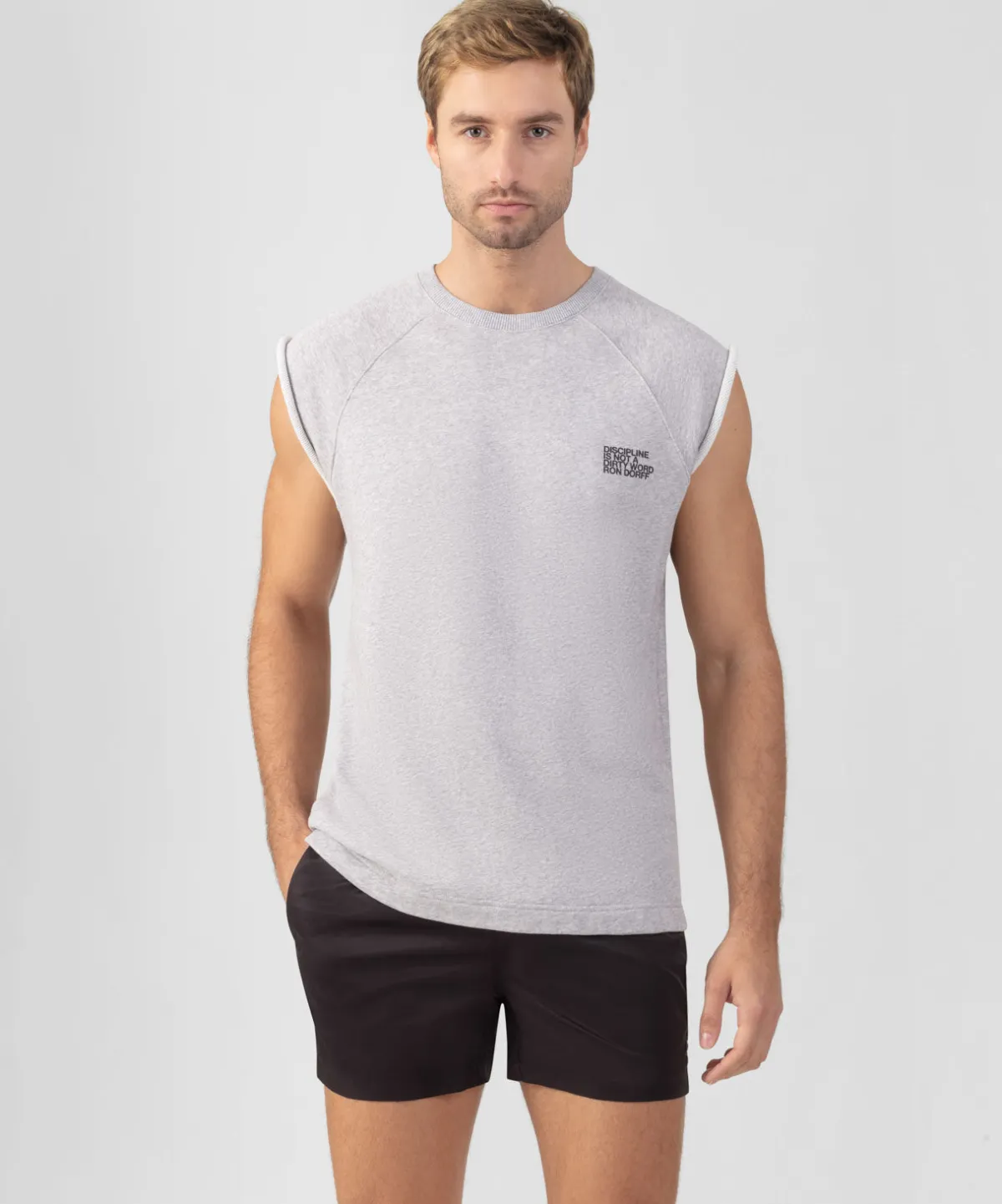 Fashion Sweatshirt sans manches en coton organique "DISCIPLINE" Sweats