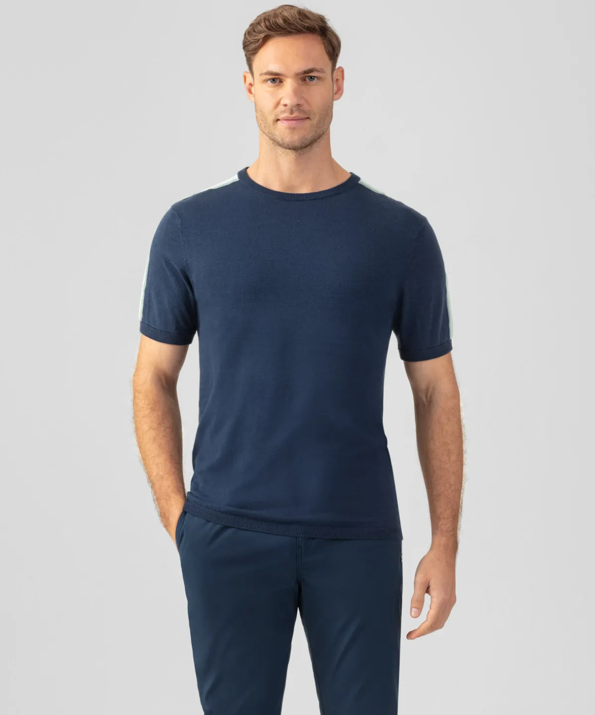 Fashion T-shirt en maille à bandes latérales T-Shirts D'Intérieur | T-Shirts