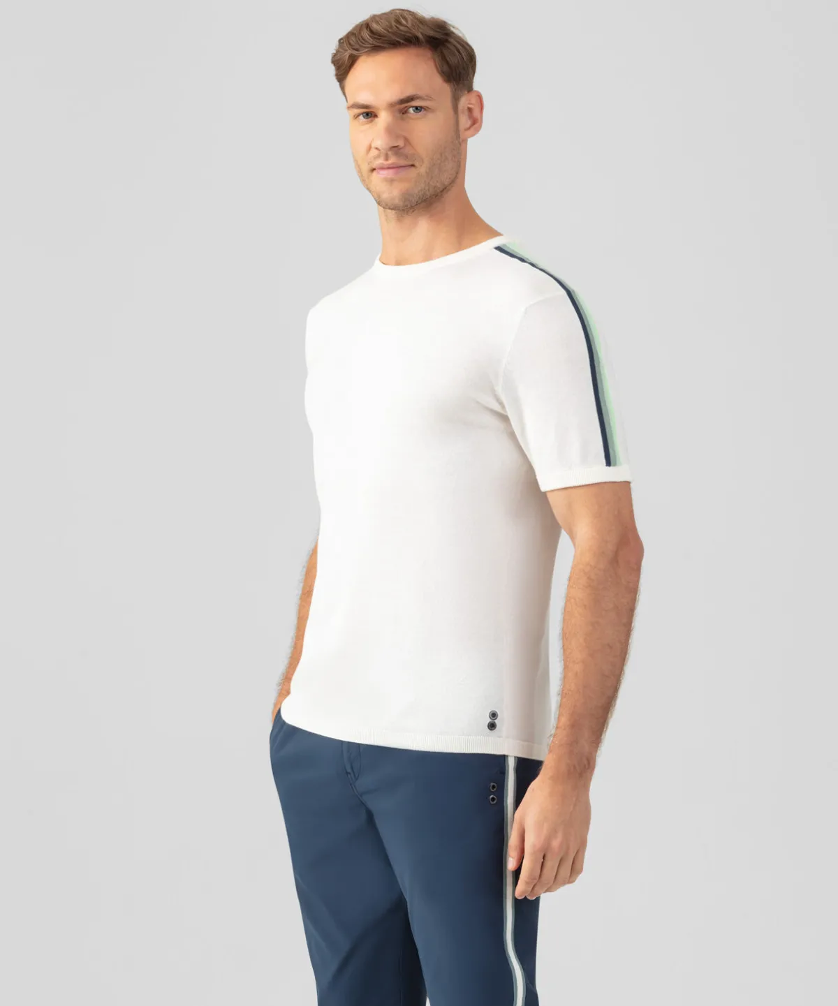 New T-shirt en maille à bandes latérales T-Shirts D'Intérieur | T-Shirts