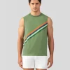 Online T-shirt sans manches en coton organique à rayures diagonales T-Shirts D'Intérieur | T-Shirts