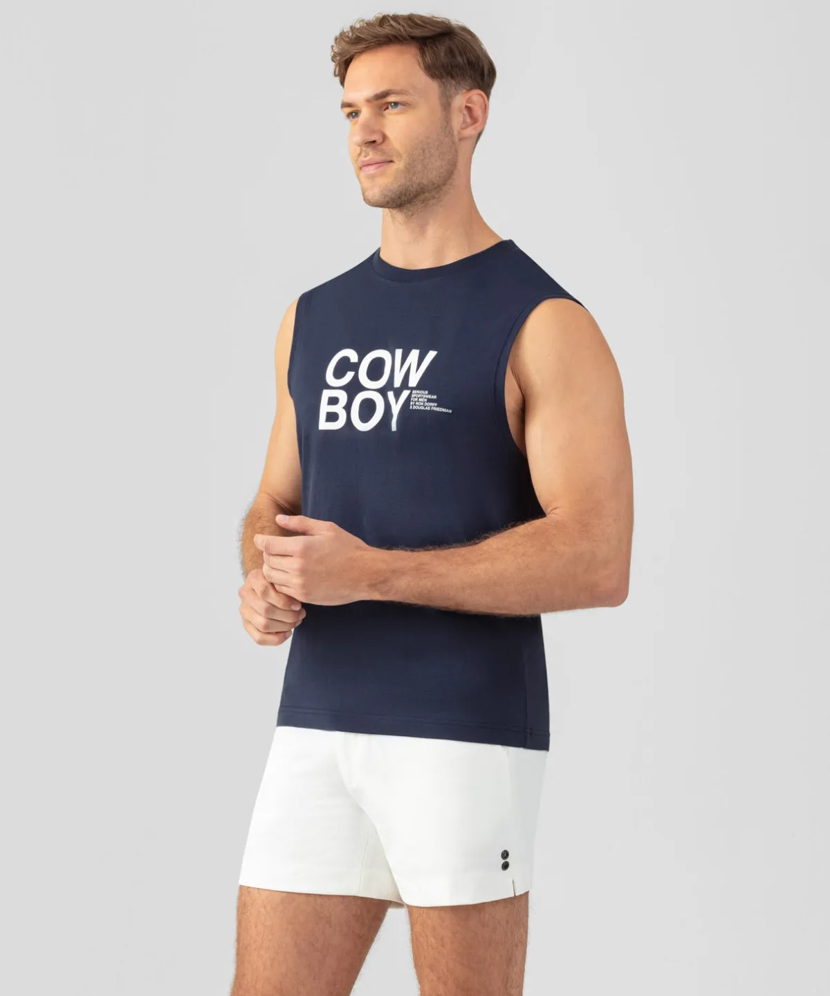 Fashion T-shirt sans manches en coton organique "COW BOY" T-Shirts D'Intérieur | T-Shirts