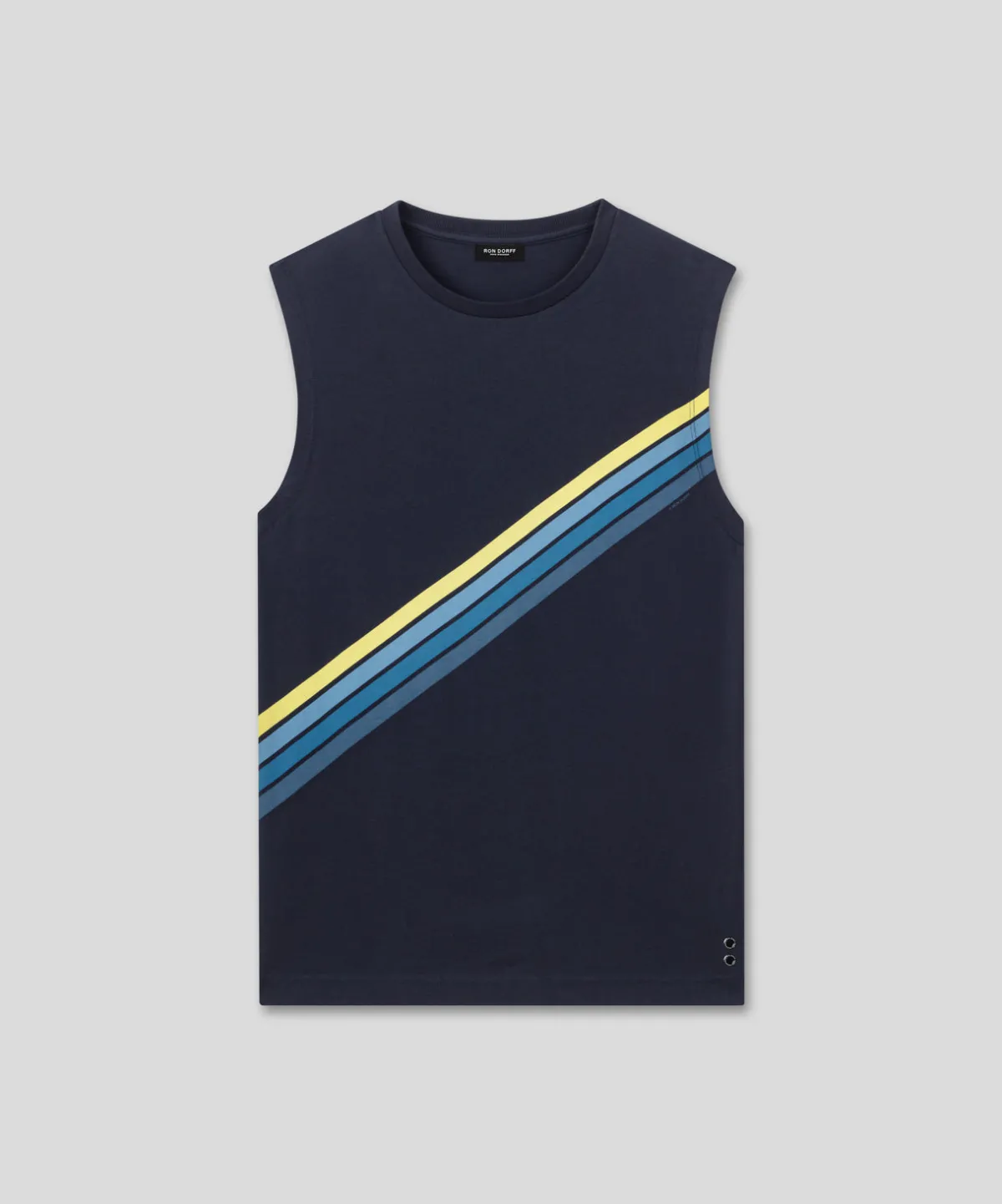 Best T-shirt sans manches en coton organique à rayures diagonales T-Shirts D'Intérieur | T-Shirts