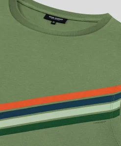 Online T-shirt sans manches en coton organique à rayures diagonales T-Shirts D'Intérieur | T-Shirts